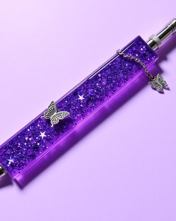 Glitter Resin Bookmark & Pen Set